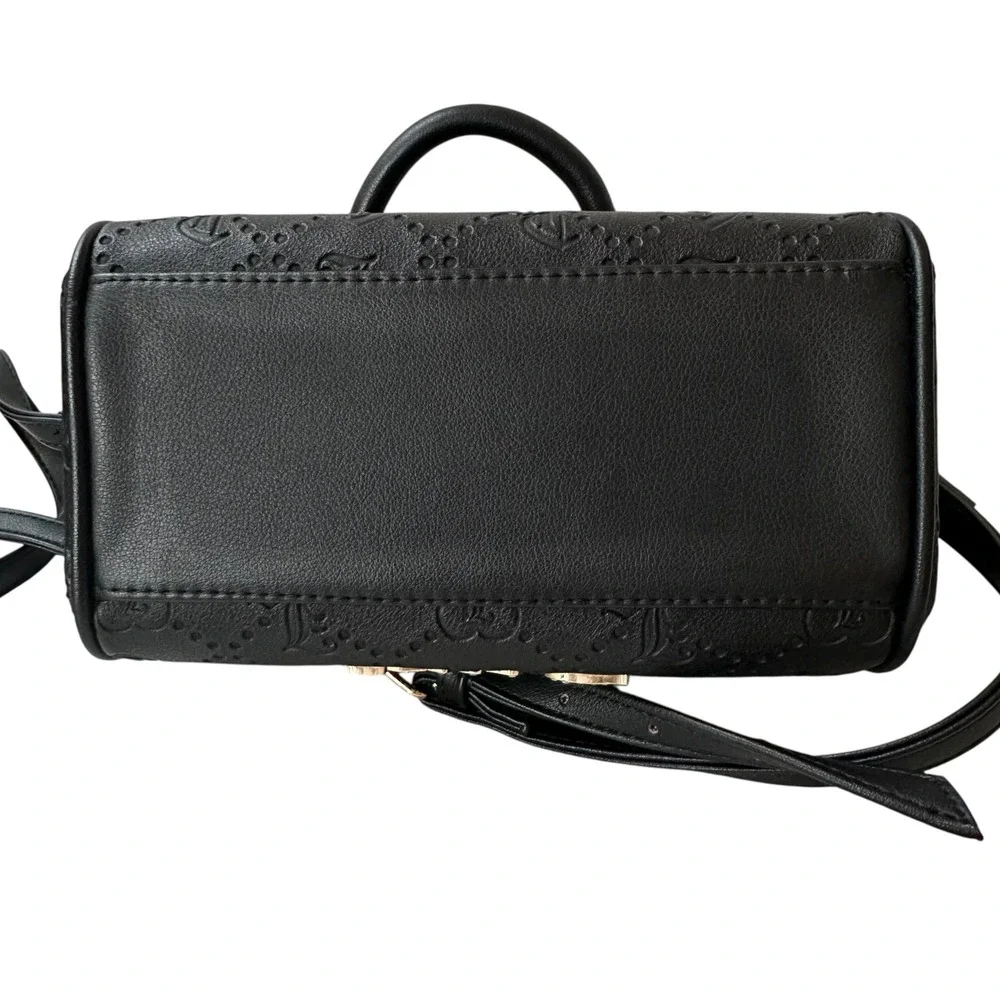 Juicy Couture Satchel Women OS Black Rhinestone Logo Monogram Y2K Crossbody Bag